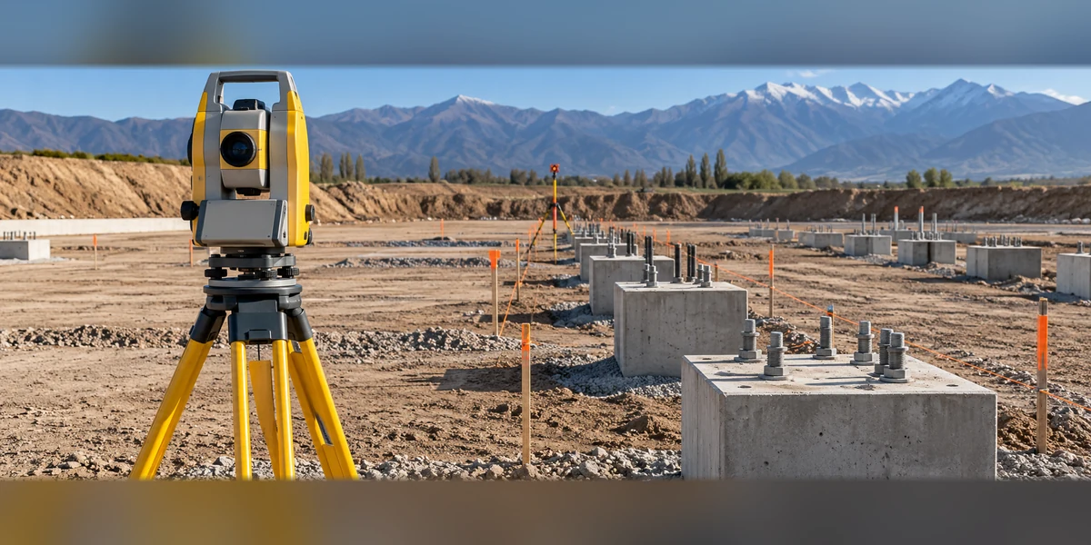 Estación total en obra